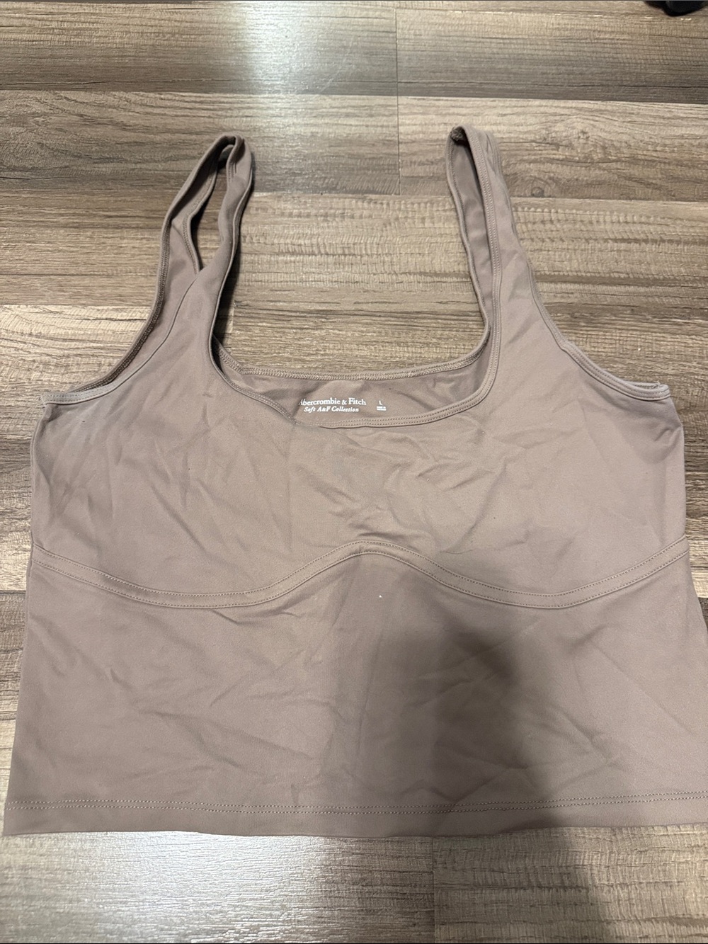 Abercrombie & Fitch Taupe Scoop Neck Crop Tank